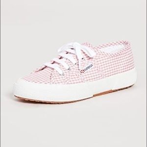 Superga pink gingham sneaker 8.5. Brand new!